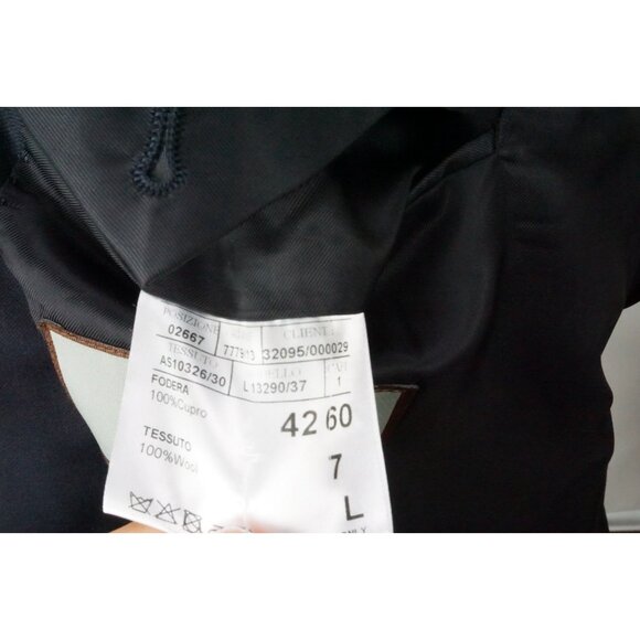 Canali CURRENT Navy Blue 100% Wool 2 Pc Suit Jacket Pants Sz 50L US 60L EU - Picture 9 of 11